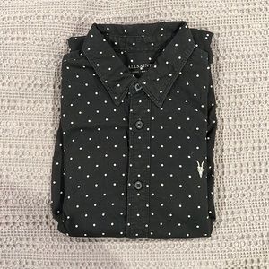 Mens ALLSAINTS Black with white dot sport shirt XS